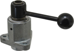 De-Sta-Co - 9,000 N Capacity, M8 Plunger, 16mm Plunger Diam, Flange Mt, Two Hand, Hand Lever Actuation, Variable Stroke Straight Line Action Clamp - Exact Tool & Supply