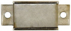 Mag-Mate - 1-3/8" Wide x 3/8" Thick, End Mount Neodymium Rare Earth Fixture Magnet - 44 Lb Average Holding Capacity, 43.5 Lb Max Holding Capacity, Stainless Steel Housing - Exact Tool & Supply
