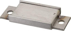 Mag-Mate - 13.5 Max Pull Force Lb, 3-1/4" Long x 1-3/8" Wide x 7/16" Thick, End Mount Horseshoe, Ceramic Fixture Magnet - 300°F Max Operating Temp, 2-5/8mm Mounting Hole Diam, 1/4-20 M6 Mounting Hole, Stainless Steel Housing - Exact Tool & Supply