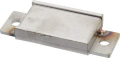 Mag-Mate - 14.5 Max Pull Force Lb, 3-1/4" Long x 1-3/8" Wide x 7/16" Thick, End Mount Horseshoe, Ceramic Fixture Magnet - 300°F Max Operating Temp, 2-5/8mm Mounting Hole Diam, 1/4-20 M6 Mounting Hole, Stainless Steel Housing - Exact Tool & Supply