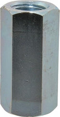 Value Collection - 7/8-9 UNC, 2-1/2" OAL Steel Standard Coupling Nut - Zinc-Plated Finish, 1-1/4" Width Across Flats - Exact Tool & Supply