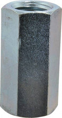 Value Collection - 1-8 UNC, 2-3/4" OAL Steel Standard Coupling Nut - Zinc-Plated Finish, 1-3/8" Width Across Flats - Exact Tool & Supply