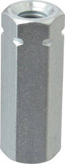 Made in USA - 3/8-16 UNC, 1-3/4" OAL Steel Standard Coupling Nut - Zinc-Plated Finish, 5/8" Width Across Flats - Exact Tool & Supply