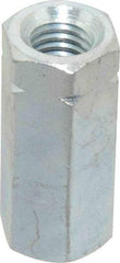 Made in USA - 1/2-13 UNC, 1-3/4" OAL Steel Standard Coupling Nut - Zinc-Plated Finish, 3/4" Width Across Flats - Exact Tool & Supply