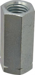 Made in USA - 3/4-10 UNC, 2-1/4" OAL Steel Standard Coupling Nut - Zinc-Plated Finish, 1" Width Across Flats - Exact Tool & Supply