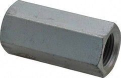 Value Collection - 3/4-16 UNF, 2-1/4" OAL Steel Standard Coupling Nut - Zinc-Plated Finish, 1" Width Across Flats - Exact Tool & Supply