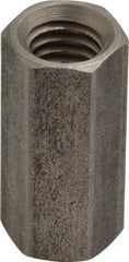 Made in USA - 3/8-16 UNC, 1-1/8" OAL Stainless Steel Standard Coupling Nut - 1/2" Width Across Flats - Exact Tool & Supply