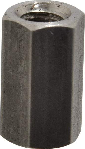 Made in USA - 5/16-24 UNF, 7/8" OAL Stainless Steel Standard Coupling Nut - 1/2" Width Across Flats - Exact Tool & Supply