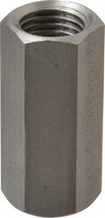 Made in USA - 7/16-20 UNF, 1-1/4" OAL Stainless Steel Standard Coupling Nut - 9/16" Width Across Flats - Exact Tool & Supply