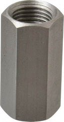 Made in USA - 1/2-20 UNF, 1-1/4" OAL Stainless Steel Standard Coupling Nut - 5/8" Width Across Flats - Exact Tool & Supply