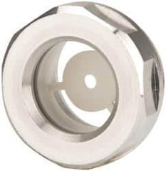 J.W. Winco - G 3/4 Thread, 30mm Distance Across Flats, Aluminum Oil Level Sight Glasses - 32mm Flange Diameter, 8mm Head Height, 9mm Length Under Head - Exact Tool & Supply