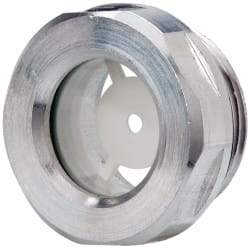 J.W. Winco - G 3/4 Thread, 30mm Distance Across Flats, Aluminum Oil Level Sight Glasses - 32mm Flange Diameter, 8mm Head Height, 9mm Length Under Head - Exact Tool & Supply