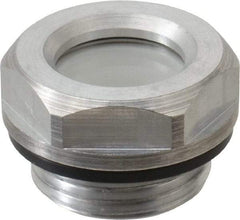 J.W. Winco - M20x1.5 Thread, 23mm Distance Across Flats, Aluminum Oil Level Sight Glasses - 26mm Flange Diameter, 7.5mm Head Height, 8.5mm Length Under Head - Exact Tool & Supply
