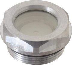J.W. Winco - M33x1.5 Thread, 36mm Distance Across Flats, Aluminum Oil Level Sight Glasses - 40mm Flange Diameter, 8.5mm Head Height, 11mm Length Under Head - Exact Tool & Supply