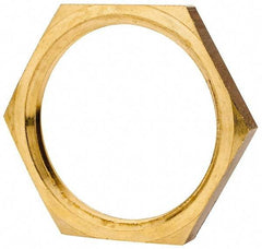 J.W. Winco - G 1 Thread, 37mm Distance Across Flats, Brass Oil Level Sight Glasses - 5mm Head Height - Exact Tool & Supply