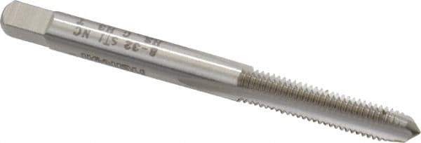 Heli-Coil - #8-32 UNC, H3, 3 Flute, Plug Chamfer, Bright Finish, High Speed Steel Hand STI Tap - 2-3/8" OAL, 15/16" Thread Length, 9/32" Square Length, 0.165" Square Size, 2B Class of Fit - Exact Tool & Supply