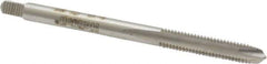 Heli-Coil - #4-40 UNC, H1, 2 Flutes, Plug Chamfer, Bright Finish, High Speed Steel Spiral Point STI Tap - 2" OAL, 0.141" Shank Diam, 11/16" Thread Length, 3/16" Square Length, 0.11" Square Size, 3B Class of Fit - Exact Tool & Supply