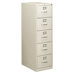 Hon - 5 Drawer Light Gray Steel Vertical File Cabinet - Exact Tool & Supply