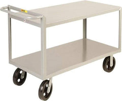 Little Giant - 2,000 Lb Capacity, 30" Wide x 53-1/2" Long x 30" High Shelf Cart - 2 Shelf, Steel, 2 Rigid/2 Swivel Casters - Exact Tool & Supply