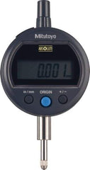 Mitutoyo - 0 to 12.7mm Range, 0.00005" Graduation, Electronic Drop Indicator - Flat Back, Accurate to 0.0001", English & Metric System, LCD Display - Exact Tool & Supply