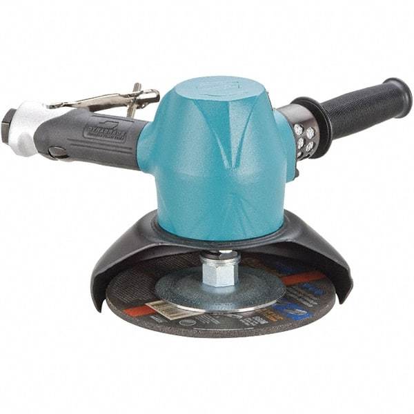 Dynabrade - 7" Wheel Diam, 8,500 RPM, Pneumatic Angle & Disc Grinder - 5/8-11 Spindle, 97 CFM, Rear Exhaust - Exact Tool & Supply