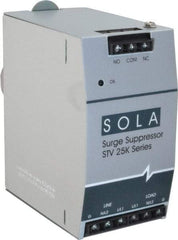 Sola/Hevi-Duty - 2.56 Inch Long x 4.87 Inch Wide x 4-3/4 Inch Deep, Hardwired Surge Protector - DIN Rail Mount, 120 V, 50 kA Surge Protection - Exact Tool & Supply