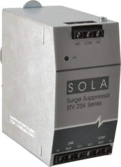 Sola/Hevi-Duty - 2.56 Inch Long x 4.87 Inch Wide x 4-3/4 Inch Deep, Hardwired Surge Protector - DIN Rail Mount, 240 VAC, 50 kA Surge Protection - Exact Tool & Supply