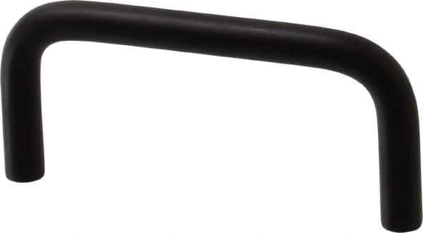 Electro Hardware - 10-32 Internal Thread, 5/16" Handle Diam, Black Anodized Aluminum Drawer Pull - 3" Center to Center - Exact Tool & Supply