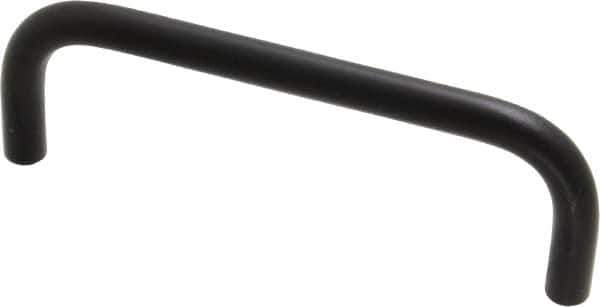 Electro Hardware - 10-32 Internal Thread, 5/16" Handle Diam, Black Anodized Aluminum Drawer Pull - 4" Center to Center - Exact Tool & Supply