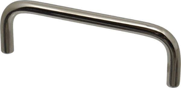 Electro Hardware - 10-32 Internal Thread, 5/16" Handle Diam, Nickel Plated Brass Drawer Pull - 4" Center to Center - Exact Tool & Supply