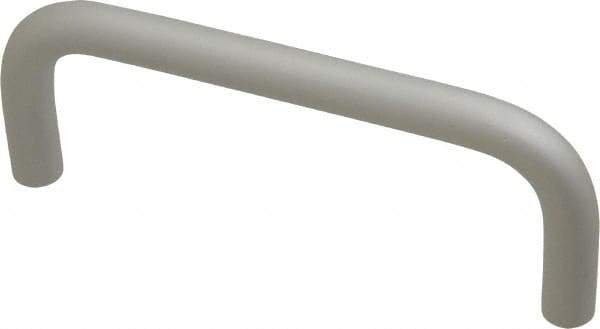 Electro Hardware - 10-32 Internal Thread, 3/8" Handle Diam, Clear Anodized Aluminum Drawer Pull - 4" Center to Center - Exact Tool & Supply