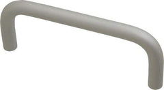 Electro Hardware - 10-32 Internal Thread, 3/8" Handle Diam, Clear Anodized Aluminum Drawer Pull - 4" Center to Center - Exact Tool & Supply