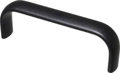 Electro Hardware - 4" Center to Center, Brush Black Anodized Aluminum Pull Handle - 1.5" High - Exact Tool & Supply