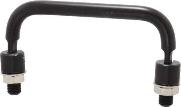 Electro Hardware - 4" Center to Center, Black Anodized Aluminum Pull Handle - 1.85" High - Exact Tool & Supply
