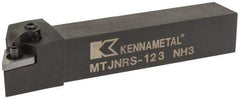 Kennametal - MTJN, Right Hand Cut, 3° Lead Angle, 3/4" Shank Height x 3/4" Shank Width, Negative Rake Indexable Turning Toolholder - 4-1/2" OAL, TN..33. Insert Compatibility, Series Kenloc - Exact Tool & Supply