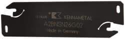 Kennametal - 1.0236" Blade Height, 0.0709" Blade Width, 3.5433" OAL, Neutral Cut, Double End Indexable Cut-Off Blade - 25mm Max Depth of Cut, A2BNSN Blade, A2 Cut-Off Series - Exact Tool & Supply