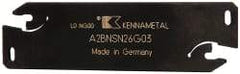 Kennametal - 1.0236" Blade Height, 0.0945" Blade Width, 3.5433" OAL, Neutral Cut, Double End Indexable Cut-Off Blade - 40mm Max Depth of Cut, A2BNSN Blade, A2 Cut-Off Series - Exact Tool & Supply