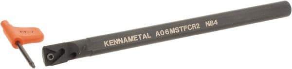 Kennametal - 12.19mm Min Bore Diam, 6" OAL, 3/8" Shank Diam, A-STFC Indexable Boring Bar - TC.. Insert, Screw Holding Method - Exact Tool & Supply