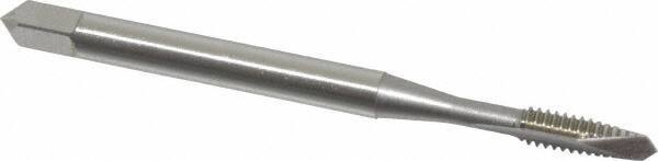 OSG - #4-40 UNC, 2 Flute, Bright Finish, High Speed Steel Spiral Point Tap - Plug Chamfer, Right Hand Thread, 1-7/8" OAL, 9/16" Thread Length, 0.141" Shank Diam, Series 105 - Exact Tool & Supply