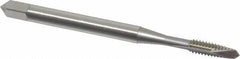 OSG - #4-40 UNC, 2 Flute, Bright Finish, High Speed Steel Spiral Point Tap - Plug Chamfer, Right Hand Thread, 1-7/8" OAL, 9/16" Thread Length, 0.141" Shank Diam, Series 105 - Exact Tool & Supply