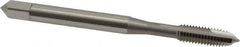 OSG - #10-32 UNF, 2 Flute, Bright Finish, High Speed Steel Spiral Point Tap - Plug Chamfer, Right Hand Thread, 2-3/8" OAL, 7/8" Thread Length, 0.194" Shank Diam, Series 105 - Exact Tool & Supply