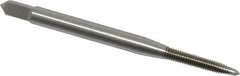 OSG - #3-56 UNF, 2 Flute, Bright Finish, High Speed Steel Spiral Point Tap - Plug Chamfer, Right Hand Thread, 1-13/16" OAL, 1/2" Thread Length, 0.141" Shank Diam, 2B Class of Fit, Series 105 - Exact Tool & Supply