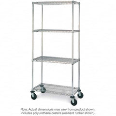 Metro - 600 Lb Capacity 4 Shelf Mobile Wire Shelving Unit - Add-On Unit - Exact Tool & Supply