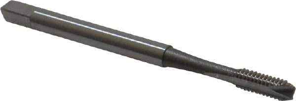 OSG - #5-40 UNC, 2 Flute, Bright Finish, High Speed Steel Spiral Point Tap - Bottoming Chamfer, Right Hand Thread, 1-15/16" OAL, 5/8" Thread Length, 0.141" Shank Diam, 2B/3B Class of Fit, Series 105B - Exact Tool & Supply