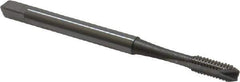OSG - #5-40 UNC, 2 Flute, Bright Finish, High Speed Steel Spiral Point Tap - Bottoming Chamfer, Right Hand Thread, 1-15/16" OAL, 5/8" Thread Length, 0.141" Shank Diam, 2B/3B Class of Fit, Series 105B - Exact Tool & Supply