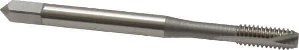 OSG - #8-32 UNC, 2 Flute, Bright Finish, High Speed Steel Spiral Point Tap - Bottoming Chamfer, Right Hand Thread, 2-1/8" OAL, 3/4" Thread Length, 0.168" Shank Diam, 3B Class of Fit, Series 105B - Exact Tool & Supply