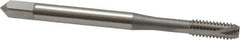 OSG - #8-32 UNC, 2 Flute, Bright Finish, High Speed Steel Spiral Point Tap - Bottoming Chamfer, Right Hand Thread, 2-1/8" OAL, 3/4" Thread Length, 0.168" Shank Diam, 3B Class of Fit, Series 105B - Exact Tool & Supply