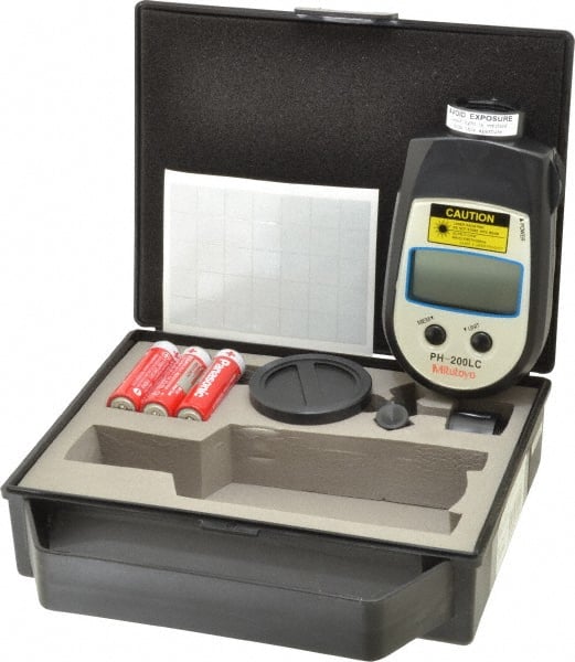 Mitutoyo - Accurate up to 0.006 +/- 0.5% Digit (600 to 99,999 RPM) and 0.4 +/- 1% Digit (600 to 99,999 RPM), Contact and Noncontact Tachometer - Exact Tool & Supply