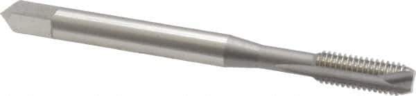 OSG - #10-32 UNF, 2 Flute, Bright Finish, High Speed Steel Spiral Point Tap - Bottoming Chamfer, Right Hand Thread, 2-3/8" OAL, 7/8" Thread Length, 0.194" Shank Diam, 3B Class of Fit, Series 105B - Exact Tool & Supply