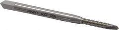 OSG - #3-48 UNC, 2 Flute, Bright Finish, High Speed Steel Spiral Point Tap - Plug Chamfer, Right Hand Thread, 1-13/16" OAL, 1/2" Thread Length, 0.141" Shank Diam, Series 105 - Exact Tool & Supply